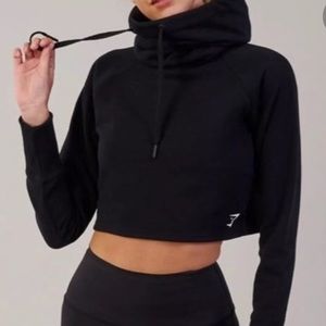 Gymshark black cropped slouch hoodie